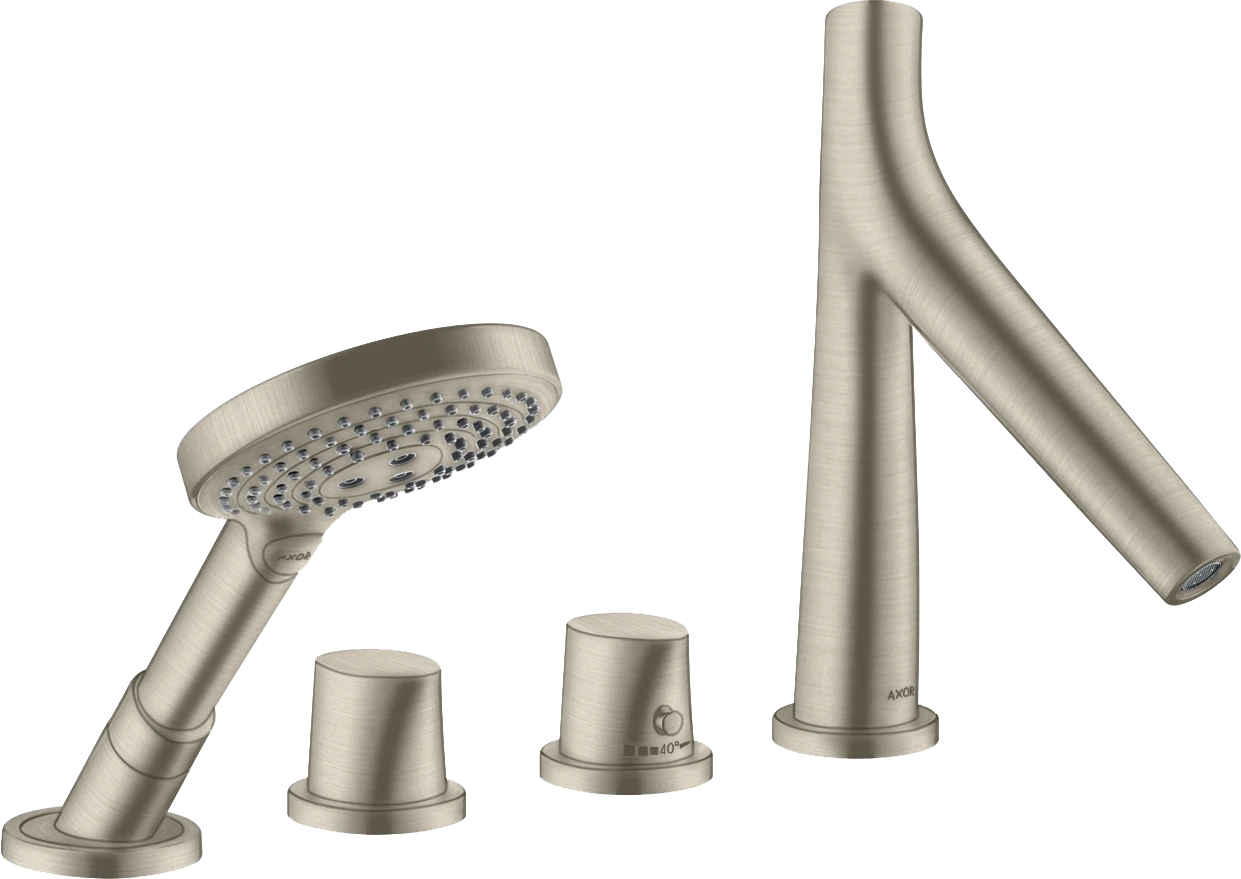Axor Starck Organic Thermostatic Bath Filler Concealed 504 X 263 X 128mm Nickel - Brushed