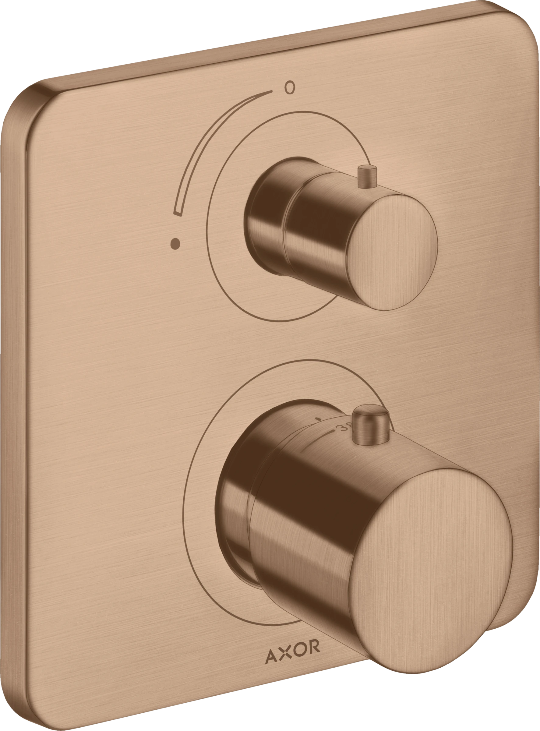 Axor Citterio M Thermostatic Mixer For Concealed Installation With Shut-off Valve Brushed Red Gold