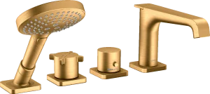 Axor Citterio E 4-hole Rim-mounted Thermostatic Bath Mixer Gold Brushed