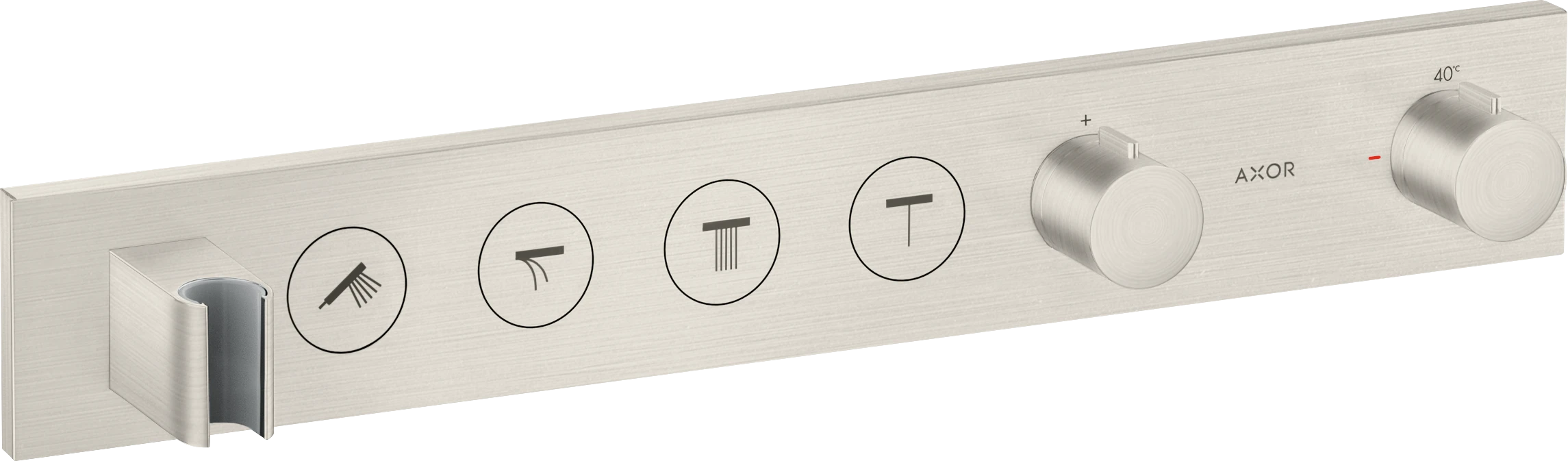 Axor Showersolutions Thermostatic Module Select 600/90 For Concealed Installation For 4 Outlets Stainless Steel