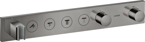 Axor Showersolutions Thermostatic Module Select 600/90 For Concealed Installation For 4 Outlets Polished Black Chrome