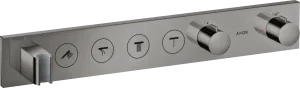 Axor Showersolutions Thermostatic Module Select 600/90 For Concealed Installation For 4 Outlets Polished Black Chrome