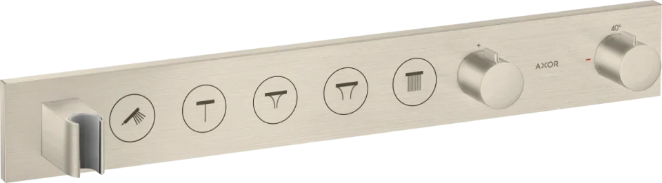 Axor Showersolutions Thermostatic Module Select 670/90 For Concealed Installation For 5 Outlets Brushed Nickel product image - Image 1