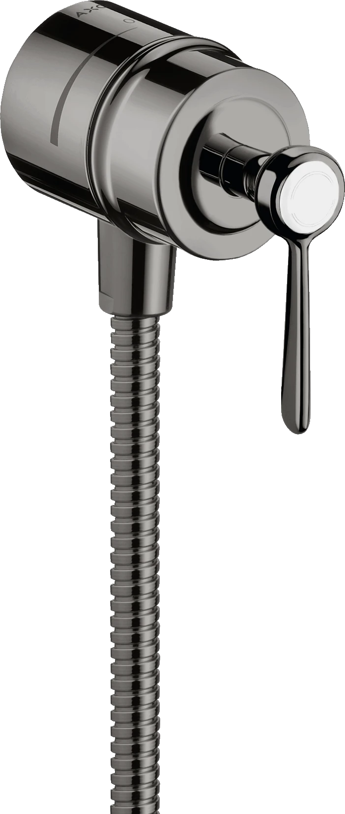 Axor Montreux Wall Outlet Stop With Non-return Valve, Shut-off Valve And Lever Handle Polished Black Chrome