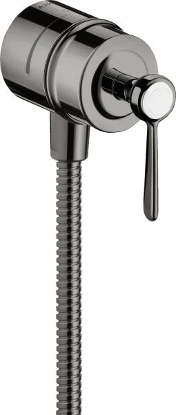 Axor Montreux Wall Outlet Stop With Non-return Valve, Shut-off Valve And Lever Handle Polished Black Chrome