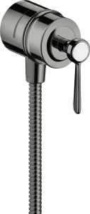 Axor Montreux Wall Outlet Stop With Non-return Valve, Shut-off Valve And Lever Handle Polished Black Chrome