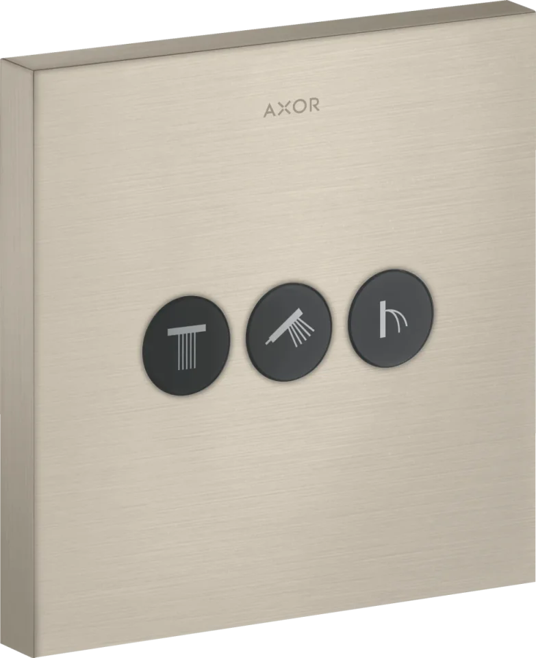Axor Showerselect Valve Square For Concealed Installation For 3 Outlets Brushed Nickel product image - Image 1