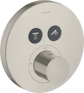 Axor Showersolutions Thermostatic Mixer Round For Concealed Installation For 2 Outlets Stainless Steel