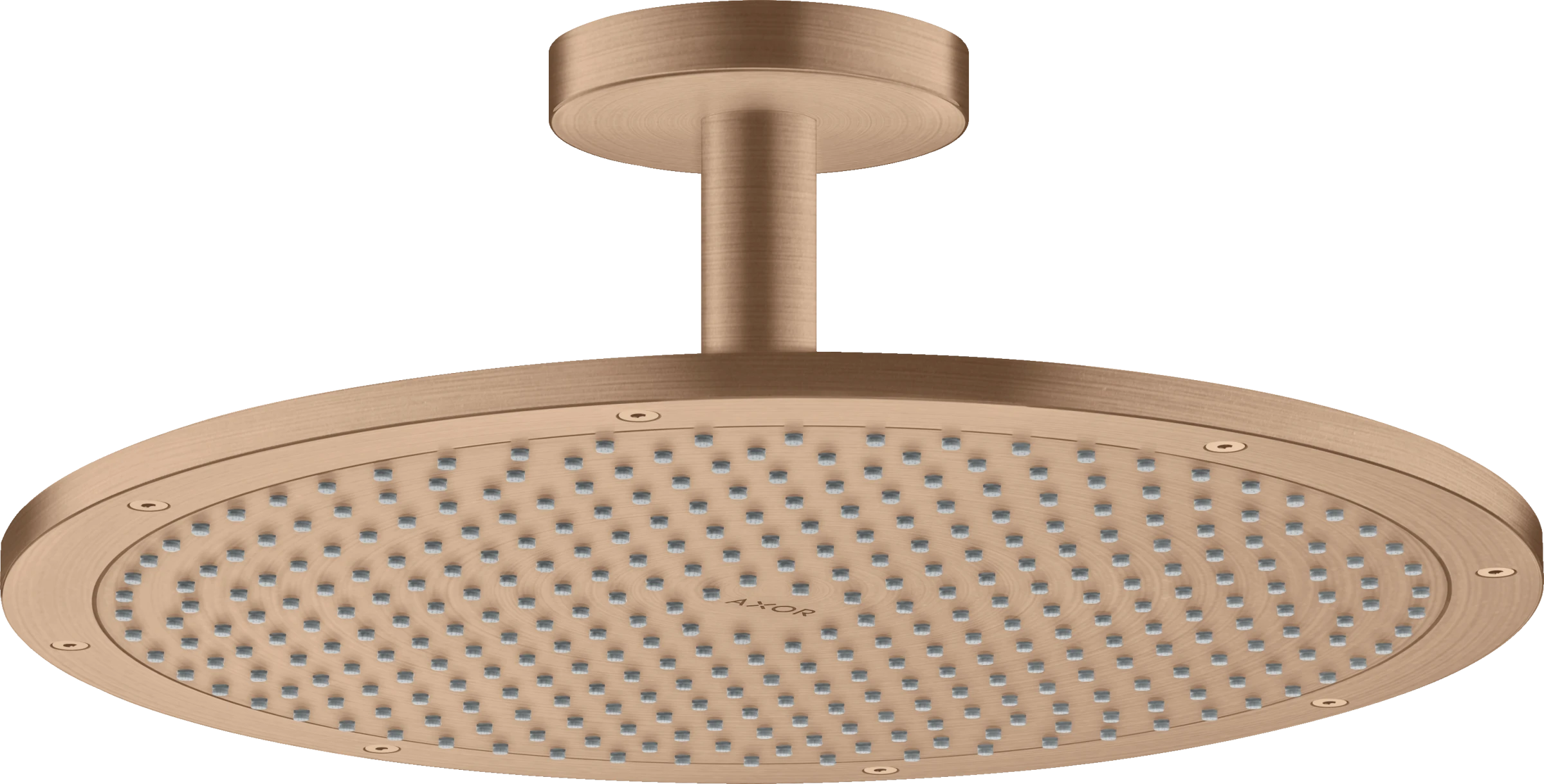 Axor Showersolutions Overhead Shower 350 1jet With Ceiling Connection Brushed Red Gold