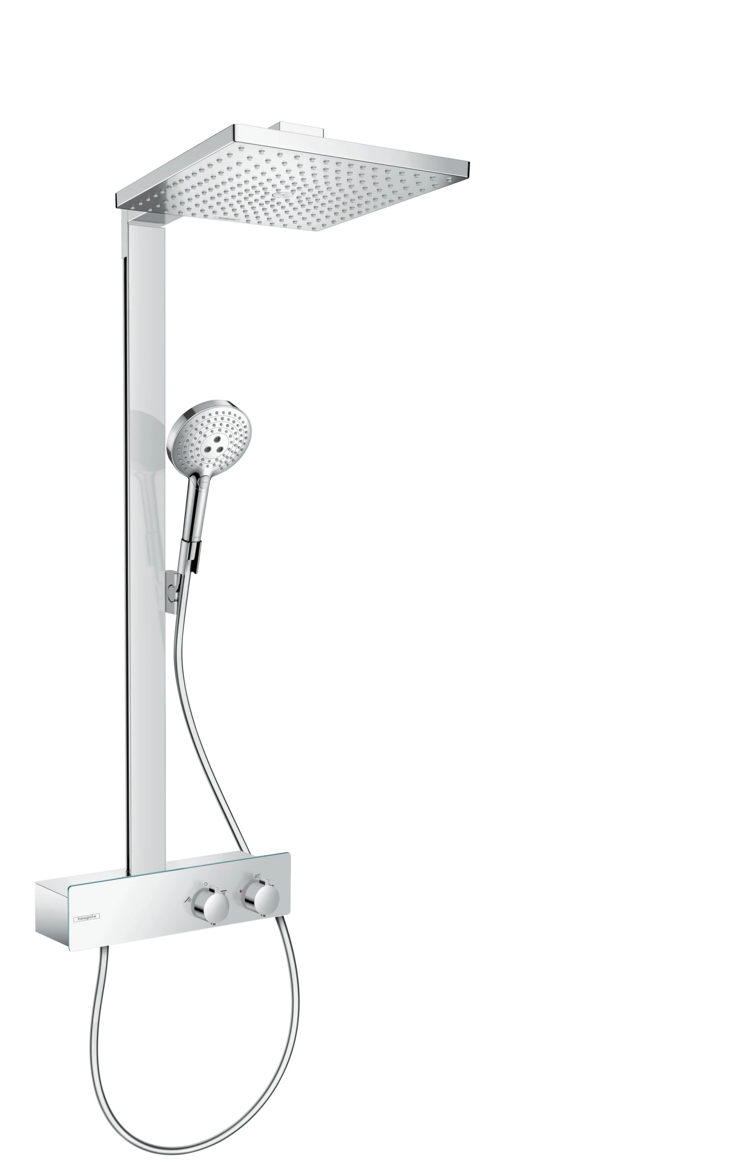 Hansgrohe Raindance E Showerpipe 300 1jet Ecosmart With Showertablet 350 Chrome