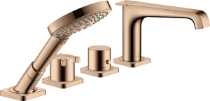 Axor Citterio E 4-hole Tile Mounted Thermostatic Bath Mixer Polished Red Gold
