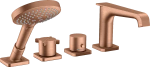 Axor Citterio E 4-hole Rim-mounted Thermostatic Bath Mixer Brushed Red Gold