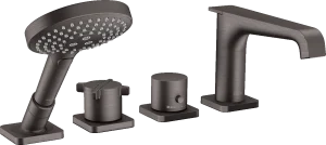 Axor Citterio E 4-hole Rim-mounted Thermostatic Bath Mixer Brushed Black Chrome