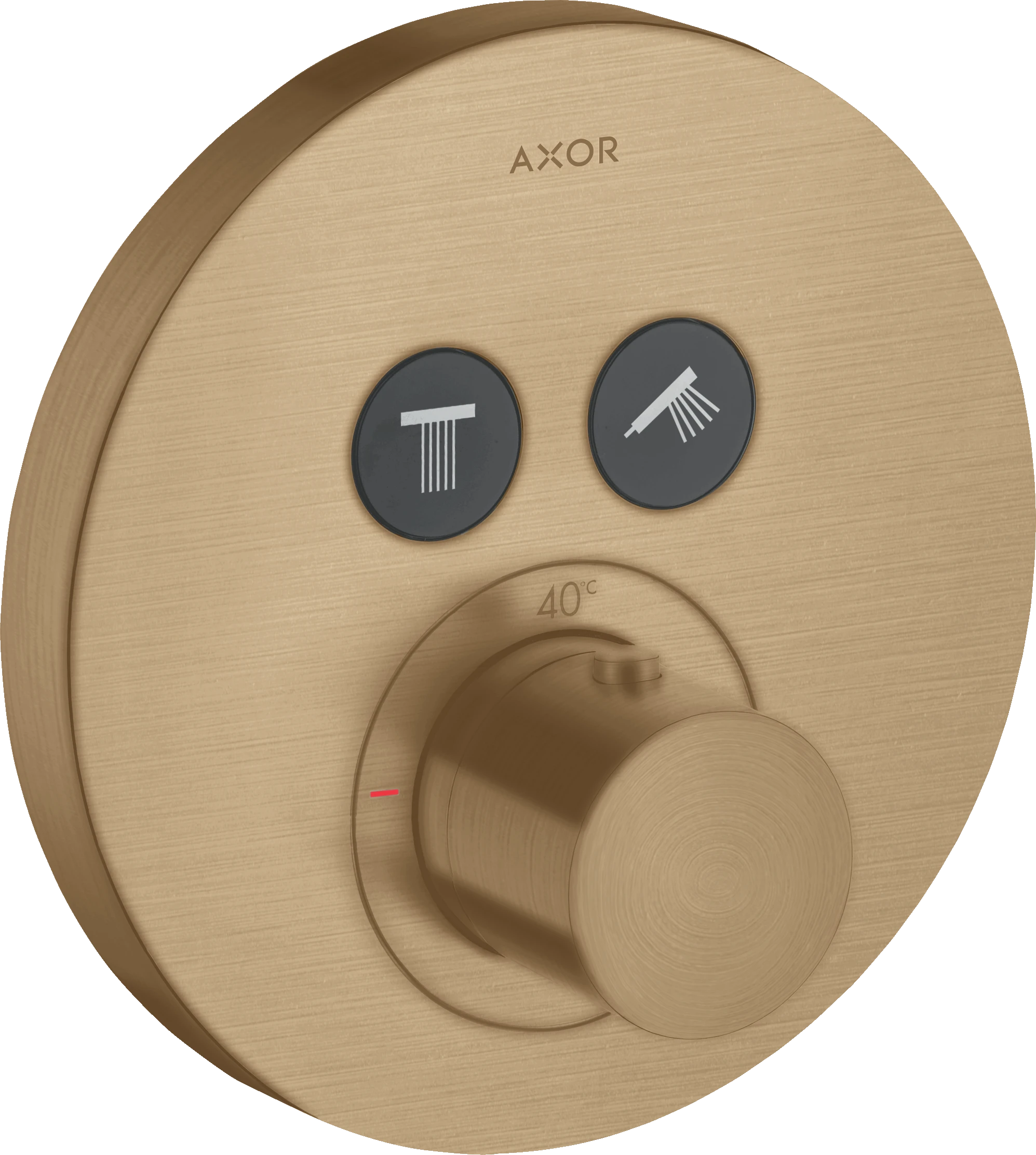 Axor Showersolutions Thermostatic Mixer Round For Concealed Installation For 2 Outlets Brushed Bronze