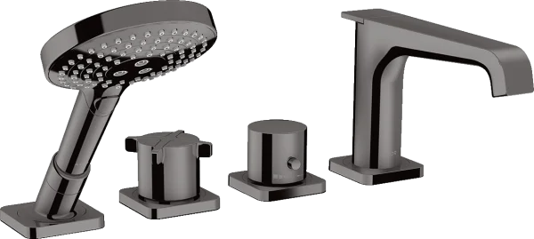 Axor Citterio E 4-hole Rim-mounted Thermostatic Bath Mixer Polished Black Chrome