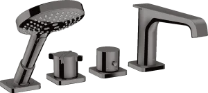 Axor Citterio E 4-hole Rim-mounted Thermostatic Bath Mixer Polished Black Chrome