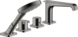Axor Citterio E 4-hole Tile Mounted Thermostatic Bath Mixer Polished Black Chrome
