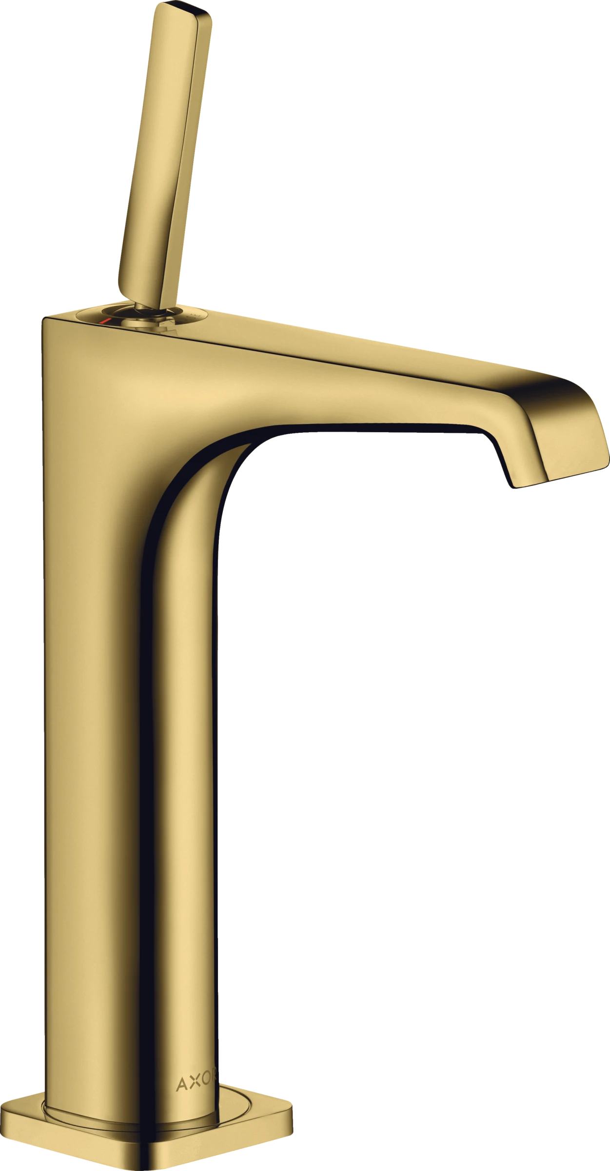 Axor Citterio E Single Lever Basin Mixer 190 With Pin Handle For Wash Bowls With Waste Gold Polished