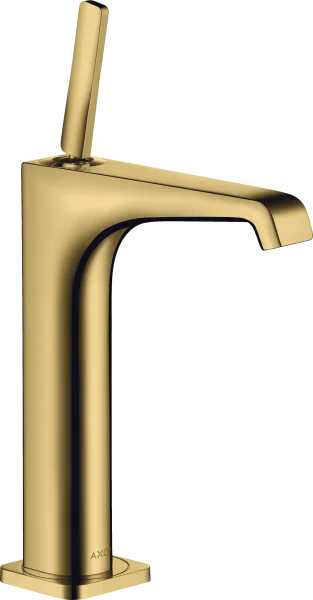 Axor Citterio E Single Lever Basin Mixer 190 With Pin Handle For Wash Bowls With Waste Gold Polished