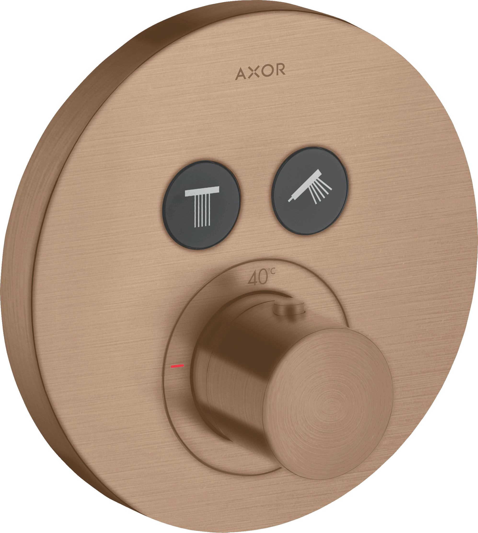 Axor Showersolutions Thermostatic Mixer Round For Concealed Installation For 2 Outlets Brushed Red Gold