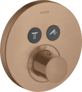 Axor Showersolutions Thermostatic Mixer Round For Concealed Installation For 2 Outlets Brushed Red Gold