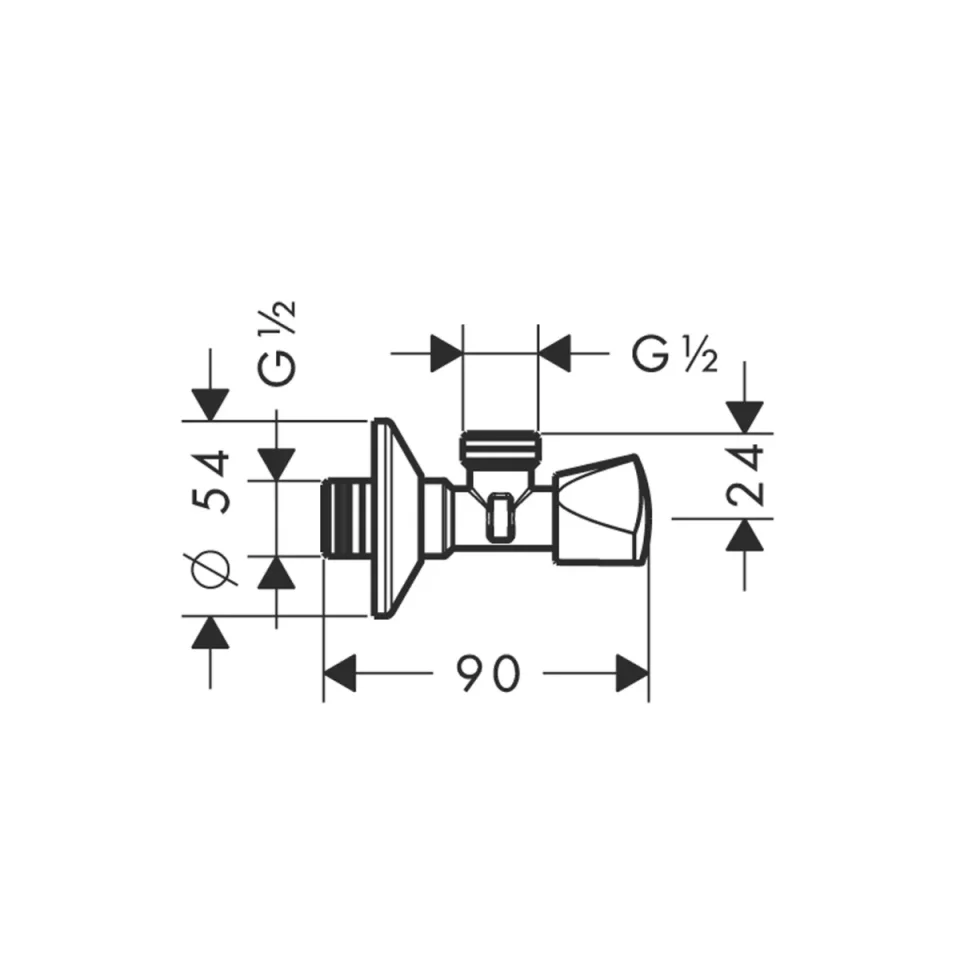 Axor Angle Valve E Chrome detail view - Image 2