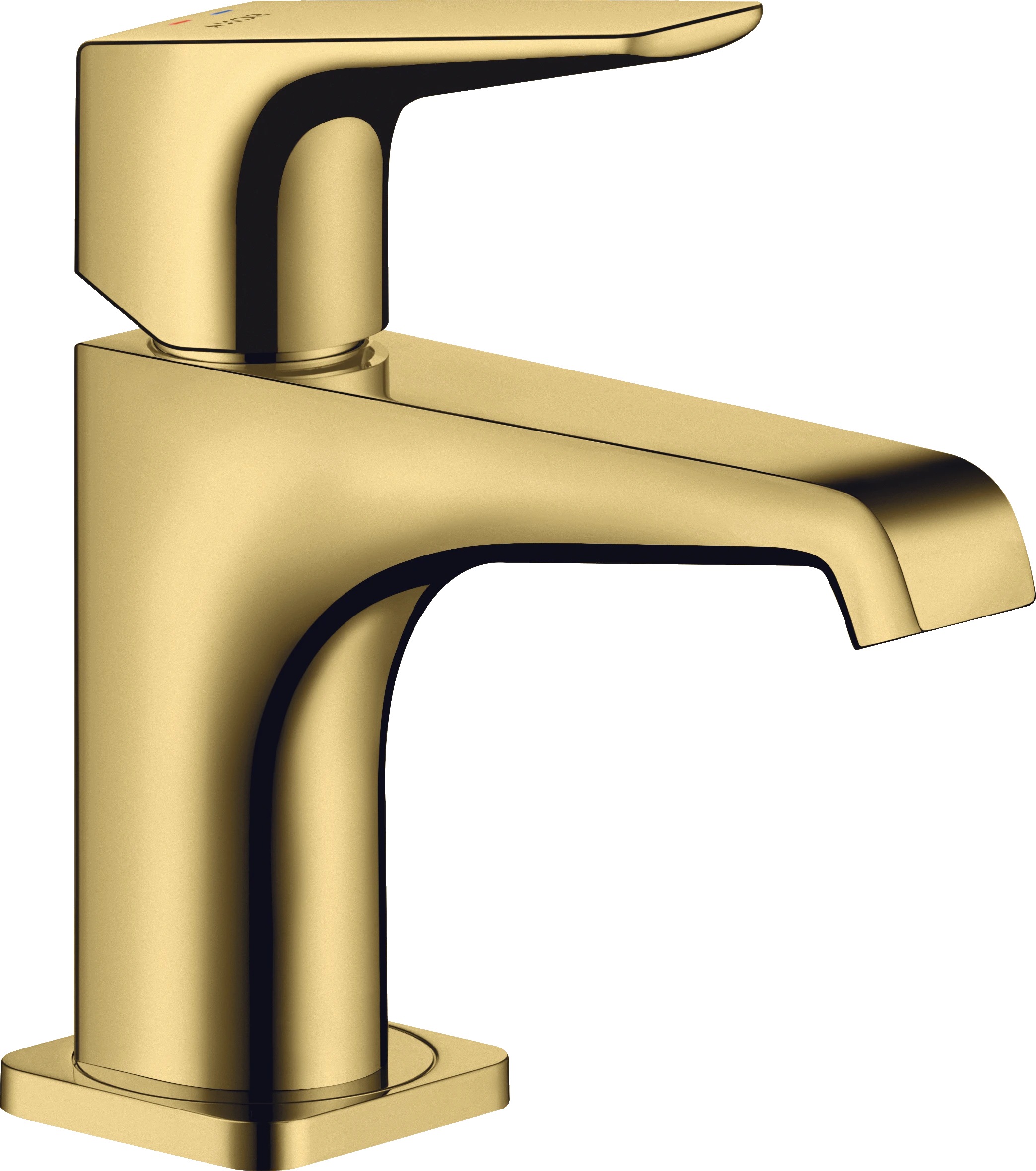 Axor Citterio E Single Lever Basin Mixer 90 For Cloakroom Basins With Lever Handle Without Waste Gold Polished