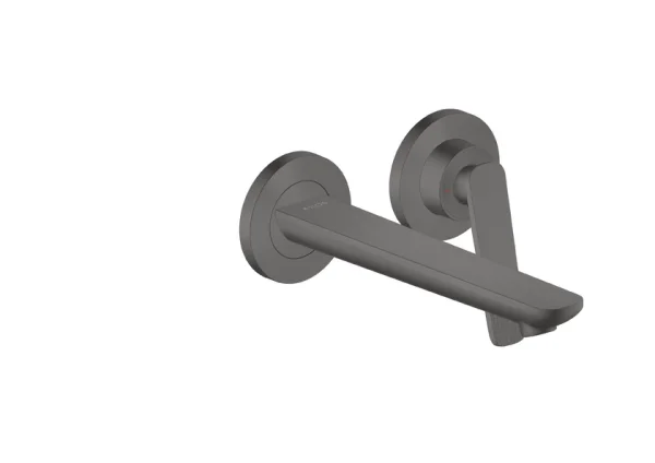 Axor Citterio C Single Lever Basin Mixer For Concealed Installation Wall-mounted With Spout 195 Mm - Cubic Cut Brushed Black Chrome