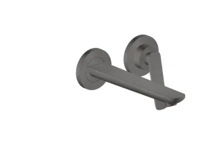 Axor Citterio C Single Lever Basin Mixer For Concealed Installation Wall-mounted With Spout 195 Mm - Cubic Cut Brushed Black Chrome