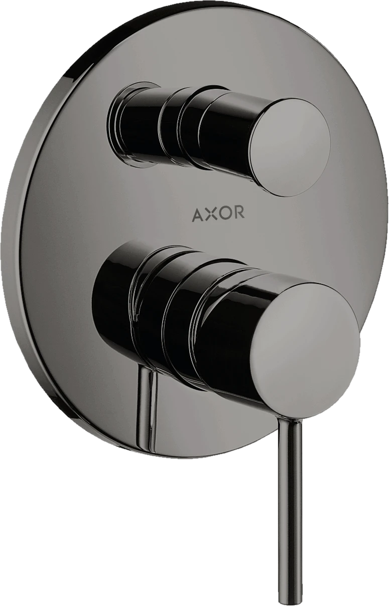 Axor Starck Single Lever Manual Bath Mixer For Concealed Installation With Pin Handle And Integrated Backflow Prevention Polished Black Chrome