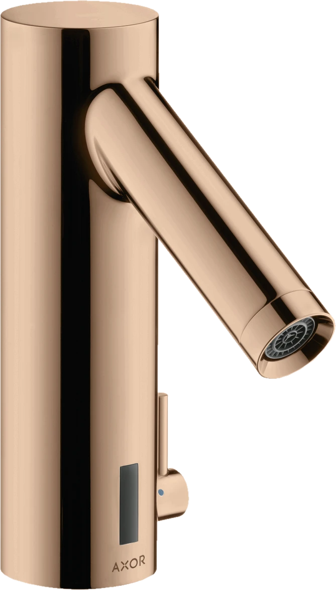Axor Starck Electronic Basin Mixer With Temperature Control With 230 V Mains Connection Polished Red Gold