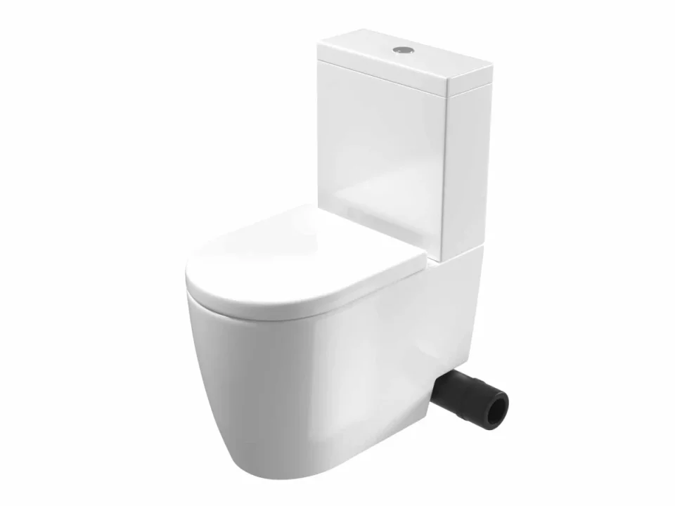 Saneux Uni Close Coupled Right Hand Soil Exit Wc Pan - Rimless product image - Image 1
