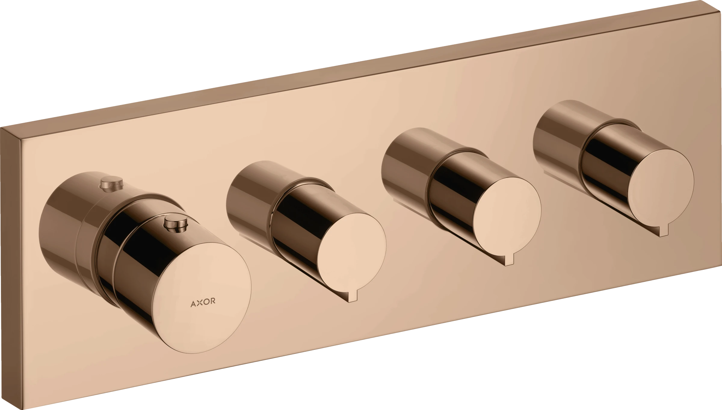 Axor Showersolutions Thermostatic Module 360/120 Square For Concealed Installation For 3 Outlets Polished Red Gold