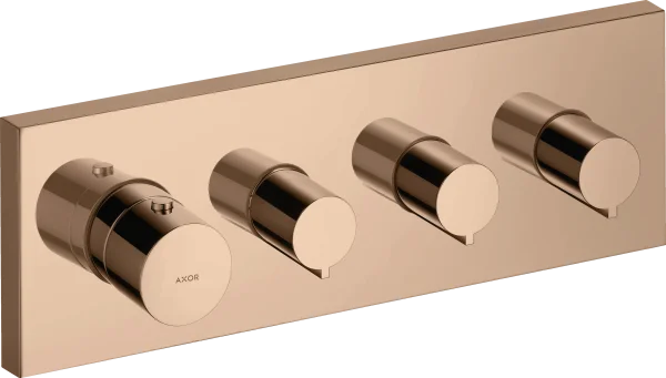 Axor Showersolutions Thermostatic Module 360/120 Square For Concealed Installation For 3 Outlets Polished Red Gold