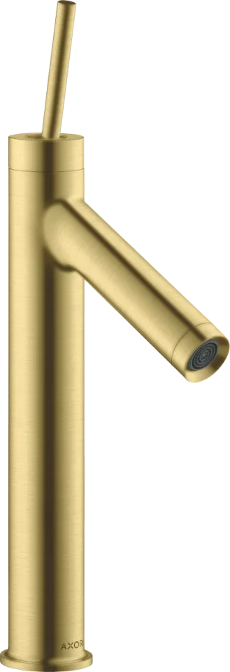 Axor Starck Single Lever Basin Mixer 170 With Pin Handle Without Waste Brushed Brass product image - Image 1