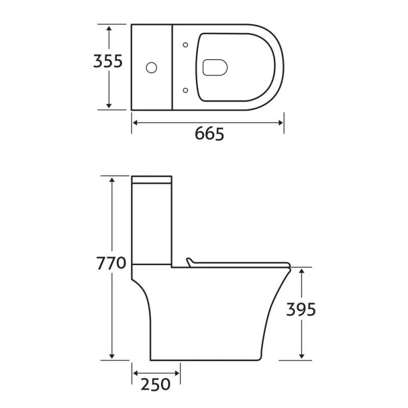 Faeber Monaco Close Coupled Pan technical drawing - Image 3