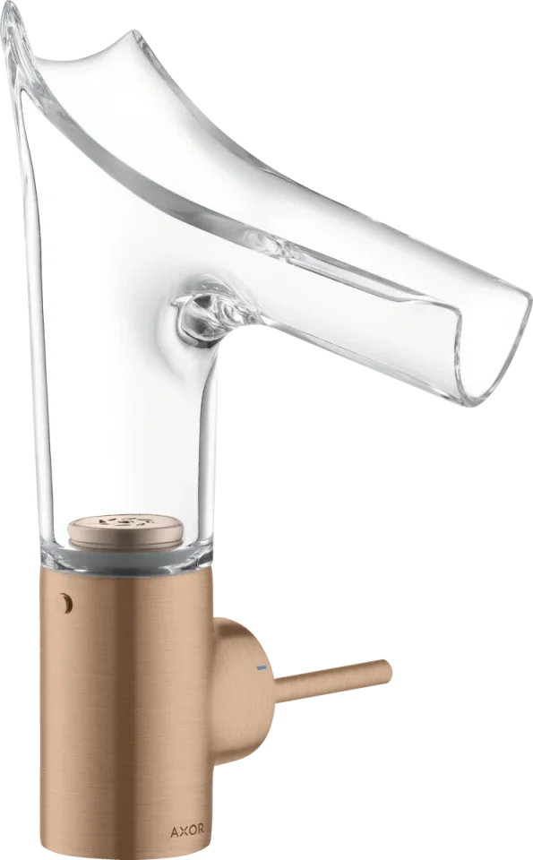 Axor Starck V Single Lever Basin Mixer 140 With Glass Spout Without Waste product image - Image 1