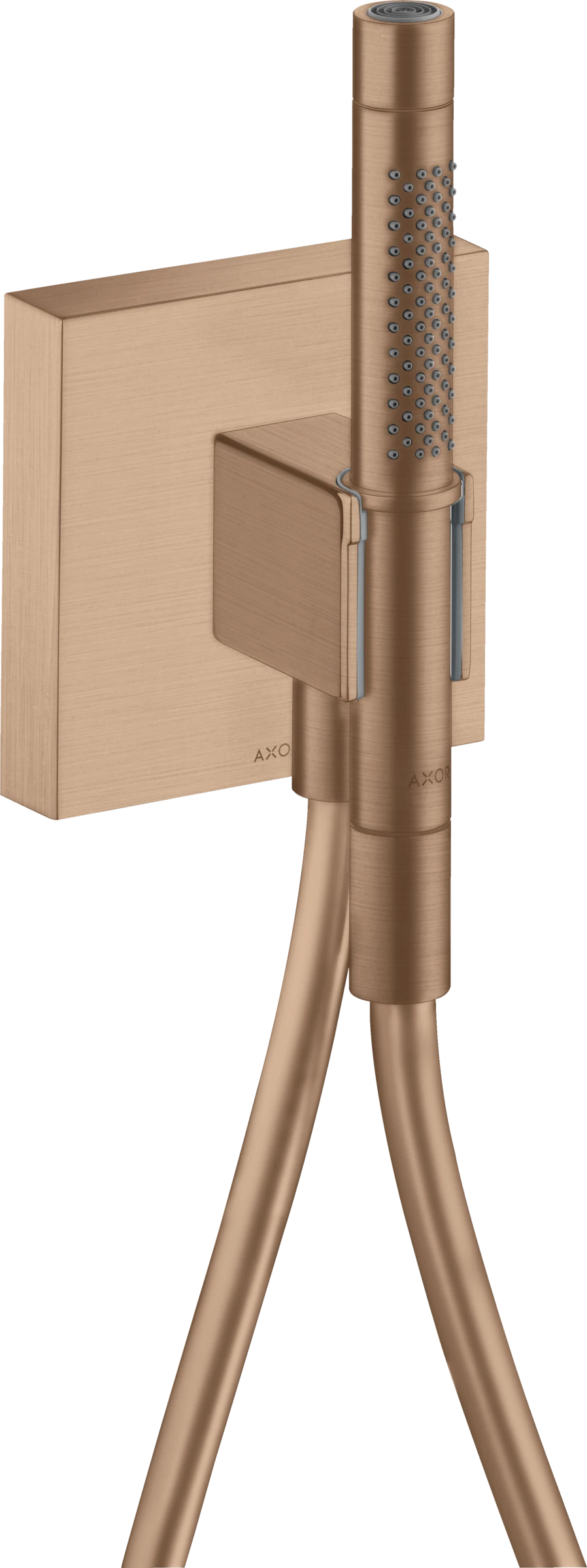 Axor Starck Porter Unit 120/120 With Baton Hand Shower 2jet And Shower Hose Brushed Red Gold
