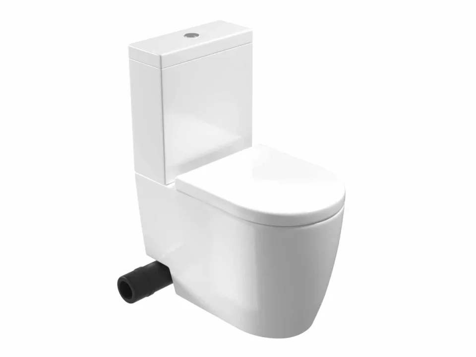 Saneux Uni Close Coupled Left Hand Soil Exit Wc Pan - Rimless product image - Image 1