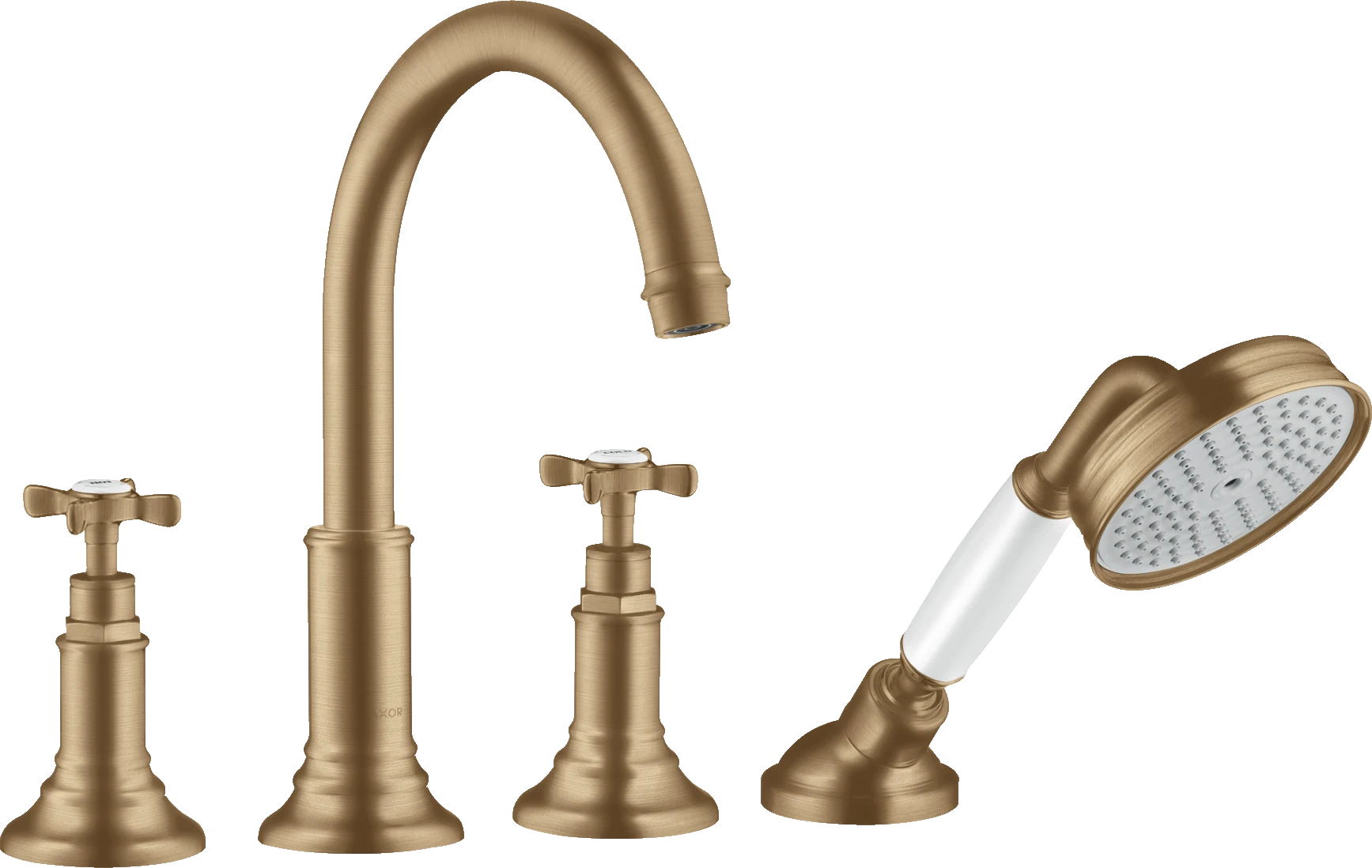 Axor Montreux 4-hole Rim-mounted Bath Mixer With Cross Handles Brushed Bronze