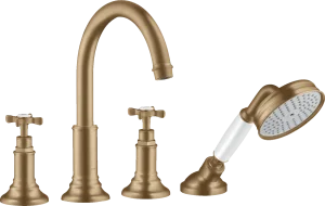 Axor Montreux 4-hole Rim-mounted Bath Mixer With Cross Handles Brushed Bronze