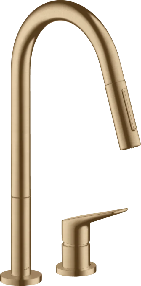 Axor Citterio M 2-hole Single Lever Kitchen Mixer 220 With Pull-out Spray Brushed Bronze product image - Image 1
