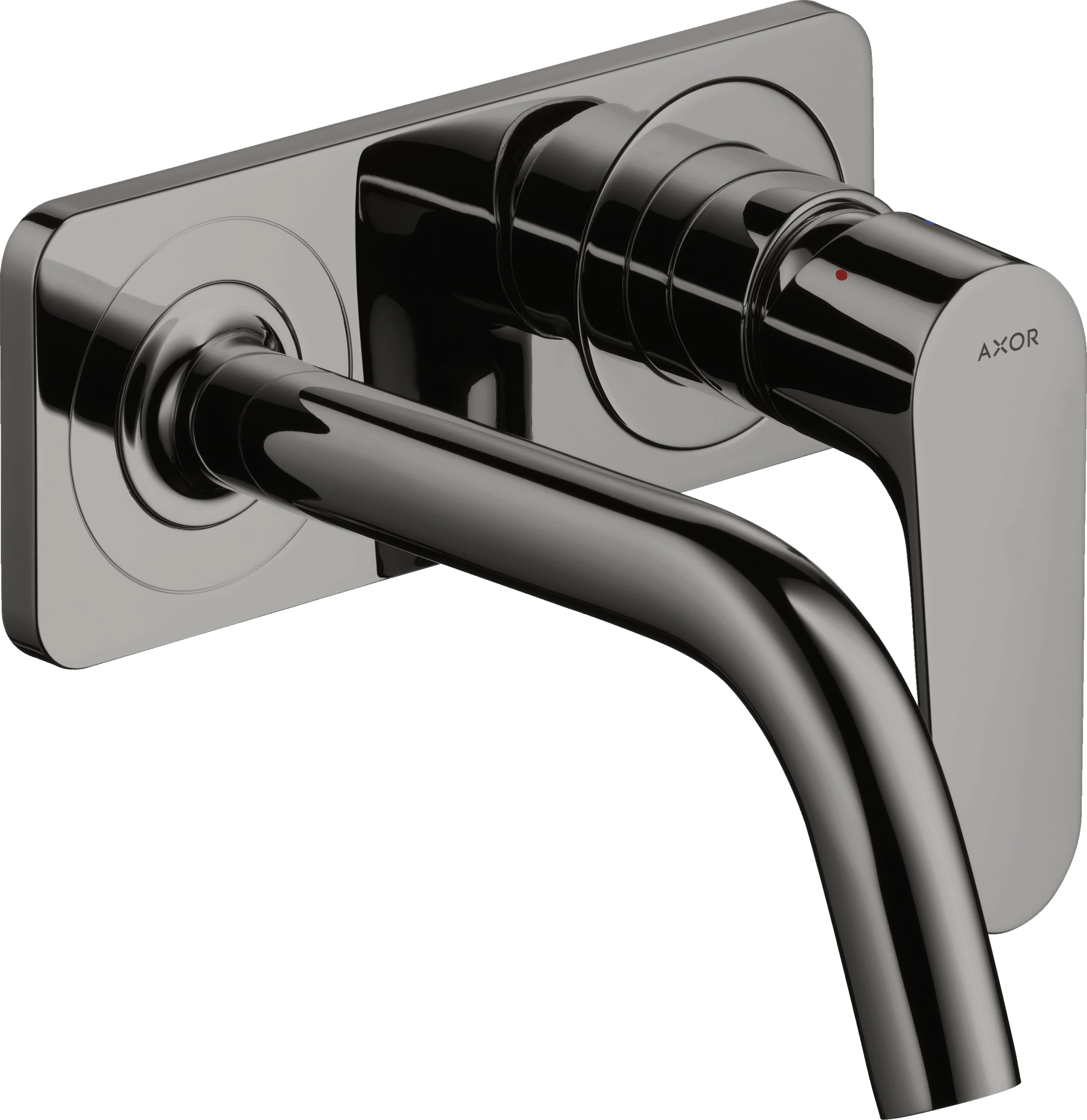Axor Citterio M Single Lever Basin Mixer For Concealed Installation Wall-mounted With Spout 167 Mm And Plate Polished Black Chrome