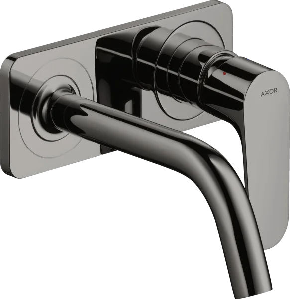 Axor Citterio M Single Lever Basin Mixer For Concealed Installation Wall-mounted With Spout 167 Mm And Plate Polished Black Chrome