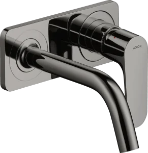Axor Citterio M Single Lever Basin Mixer For Concealed Installation Wall-mounted With Spout 167 Mm And Plate Polished Black Chrome