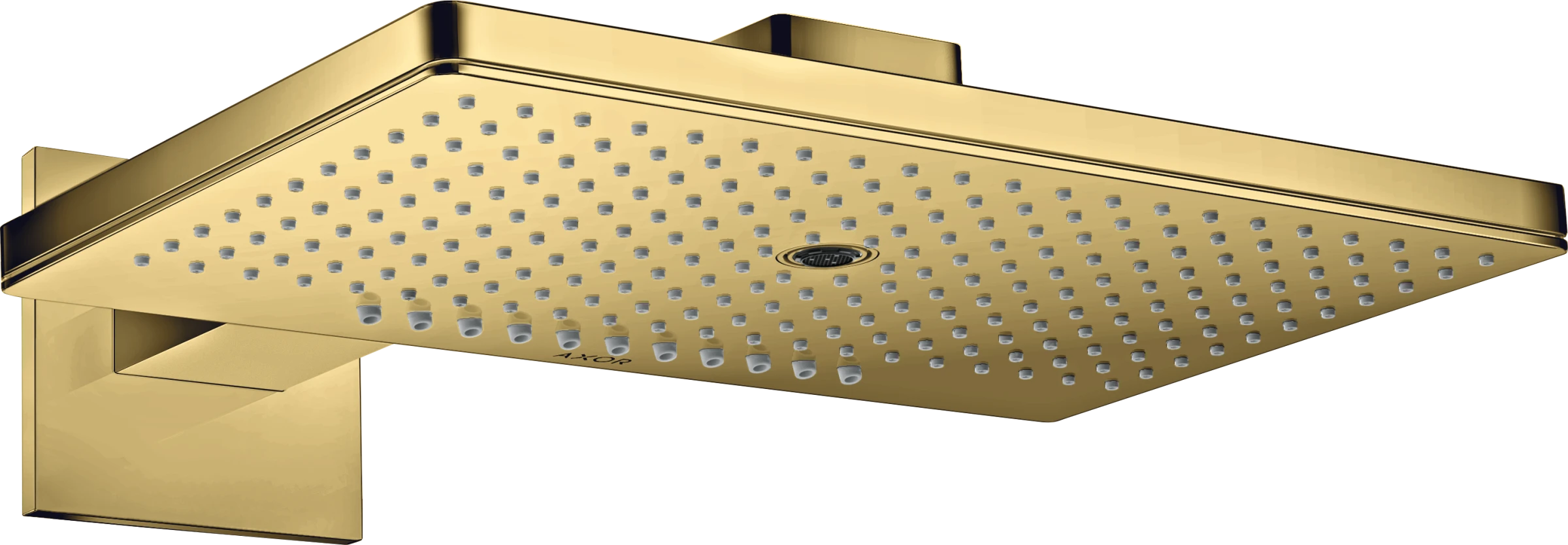 Axor Showersolutions Overhead Shower 460/300 3jet With Shower Arm And Square Escutcheon Gold Polished