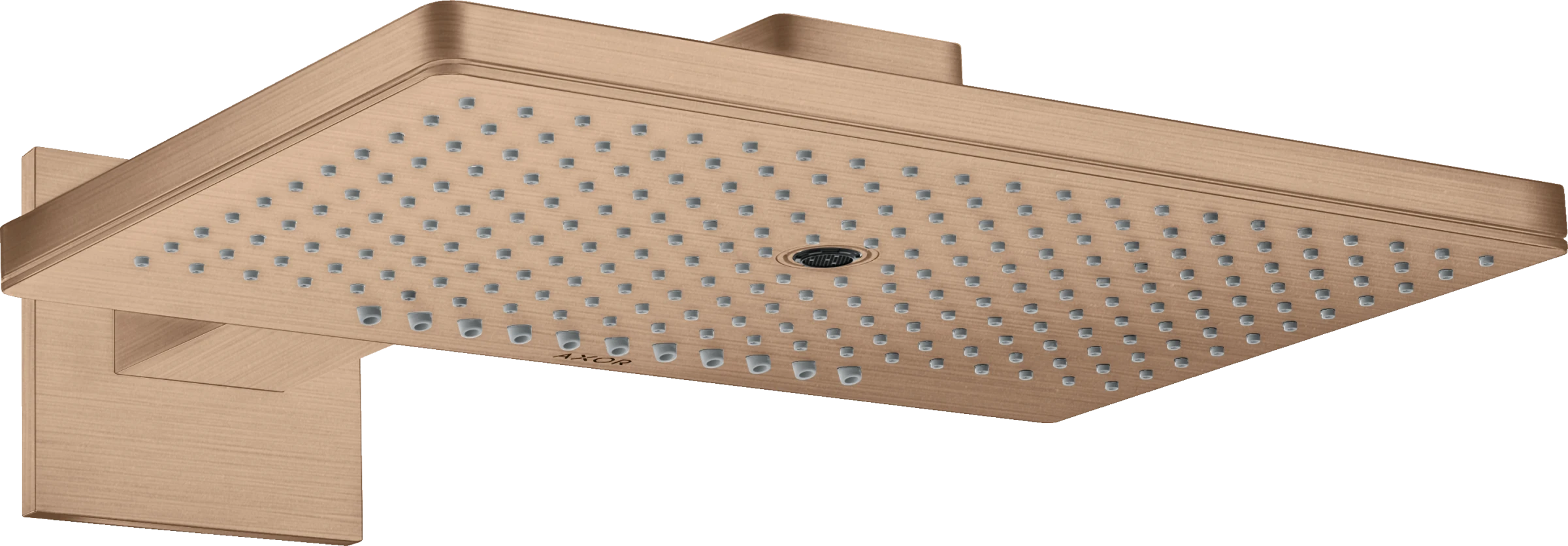 Axor Showersolutions Overhead Shower 460/300 3jet With Shower Arm And Square Escutcheon Brushed Red Gold