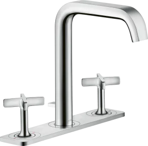 Axor Citterio E 3-hole Basin Mixer 170 With Plate And Pop-up Waste Stainless Steel