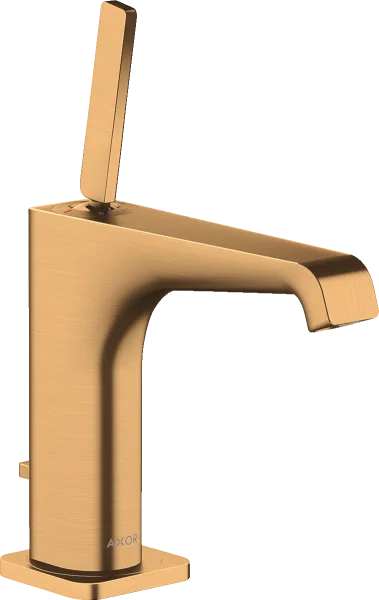 Axor Citterio E Single Lever Basin Mixer 130 With Pin Handle And Pop-up Waste Gold Brushed