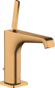 Axor Citterio E Single Lever Basin Mixer 130 With Pin Handle And Pop-up Waste Gold Brushed